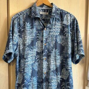 Tommy‎ Bahama Men's XL Island Zone Silk Coolmax Polyester Blend Button Up Shirt